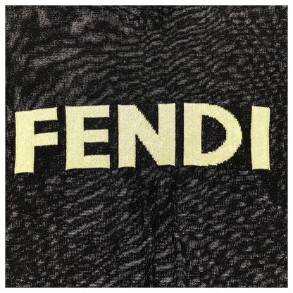 Fendi Thistle 42 Black Gold Polyester Long Sleeve T-