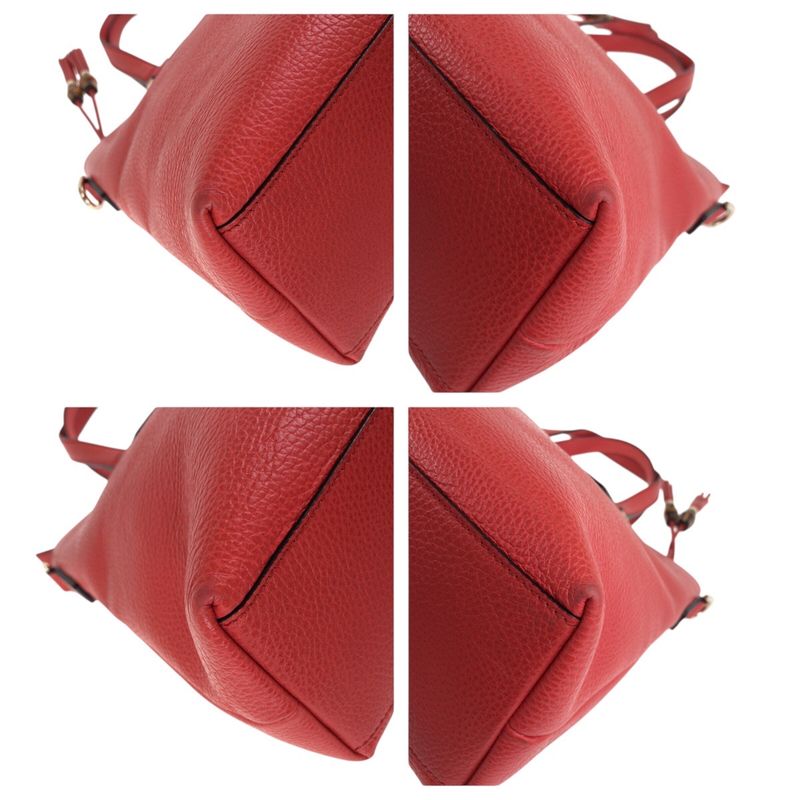 Gucci Bamboo Tassel Red Gold Leather Tote Shoulder Bag 2-Way