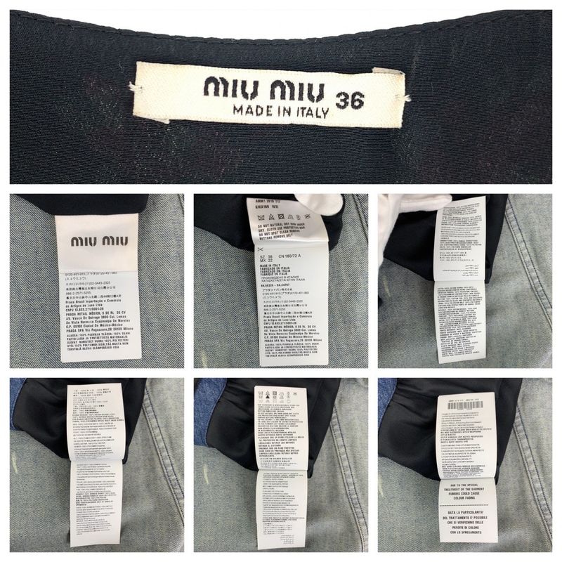 Miu Miu Floral Line Stone 36 Black Cotton Denim Dress