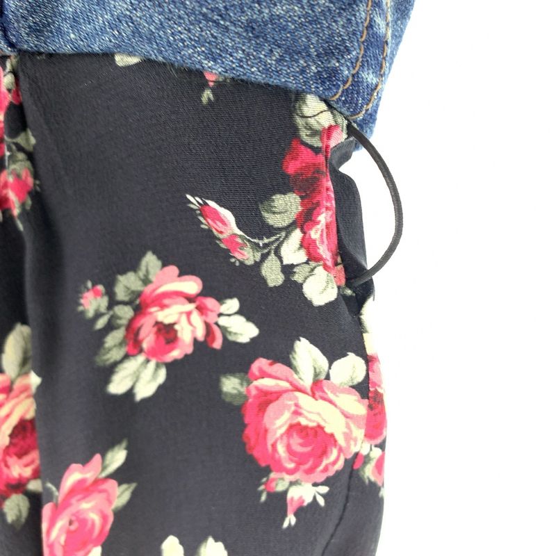 Miu Miu Floral Line Stone 36 Black Cotton Denim Dress