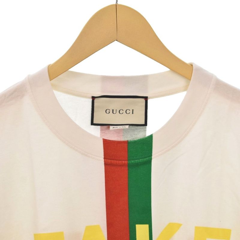 Gucci Faux Not Print Oversize Tee T-Shirt Short Sleeve S White