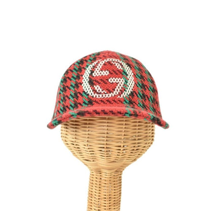 Gucci Interlocking Houndstooth Baseball Cap XL Red Hat