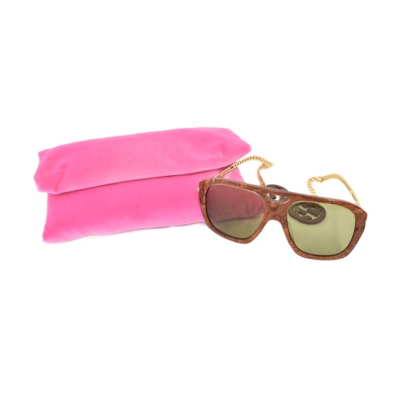 Gucci 100 Pieces Limited Sunglasses Eyewear Square Frame Interlocking Brown
