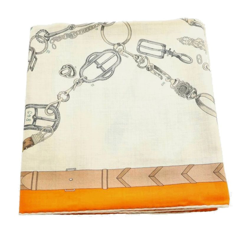 Hermes les Chevaux Dechaines 140 Carre Scarf Large Cashmere Silk Blend All Over