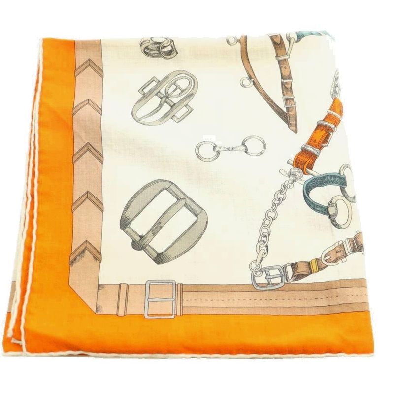 Hermes les Chevaux Dechaines 140 Carre Scarf Large Cashmere Silk Blend All Over