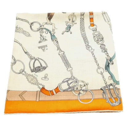 Hermes les Chevaux Dechaines 140 Carre Scarf Large Cashmere Silk Blend All Over