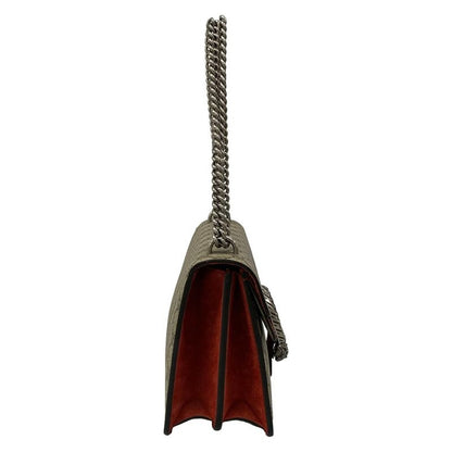 Gucci Shoulder Bag Dionysus Beige Ebony Red Chain