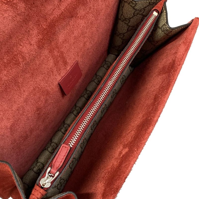 Gucci Shoulder Bag Dionysus Beige Ebony Red Chain