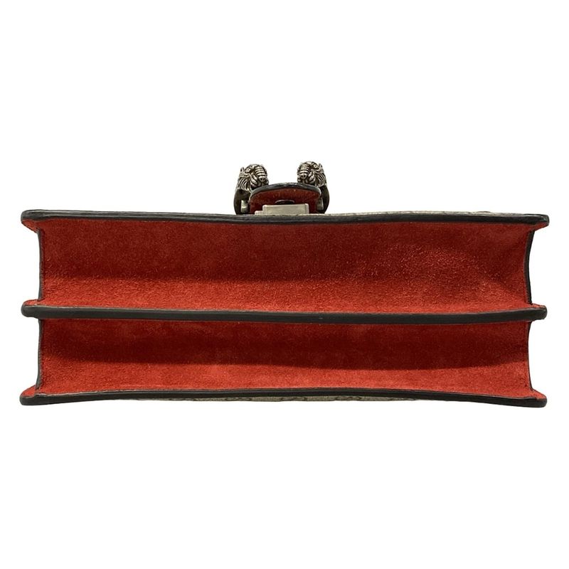 Gucci Shoulder Bag Dionysus Beige Ebony Red Chain