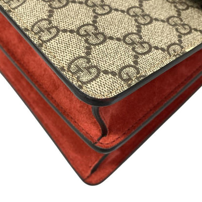 Gucci Shoulder Bag Dionysus Beige Ebony Red Chain