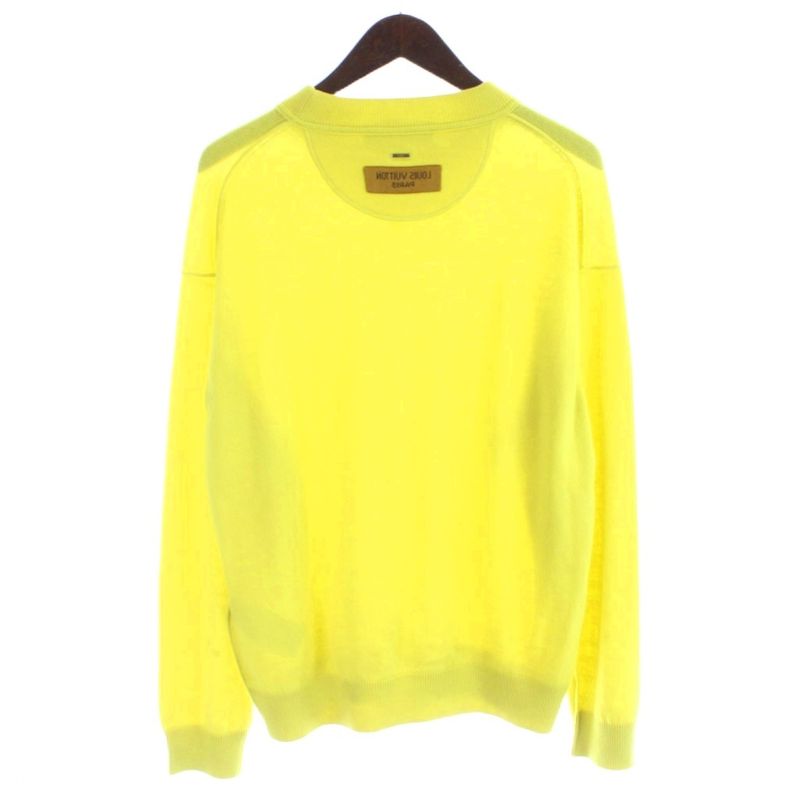 Louis Vuitton Inside Out Cashmere Crew Neck Knit Sweater Silk S Yellow Jze MW