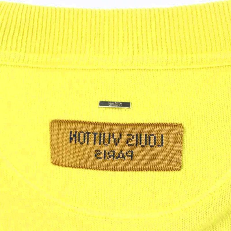 Louis Vuitton Inside Out Cashmere Crew Neck Knit Sweater Silk S Yellow Jze MW