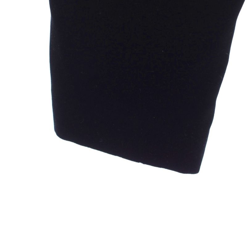 Chanel Pants Cropped Velour CC Logo Button 34 Black YM