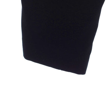 Chanel Pants Cropped Velour CC Logo Button 34 Black YM