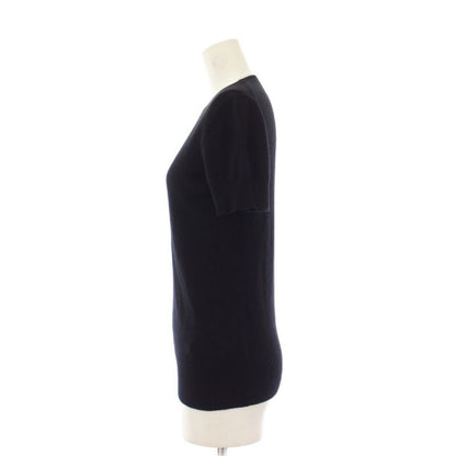 Hermes Knit Sweater Cashmere Short Sleeve 34 Black Round Neck YM