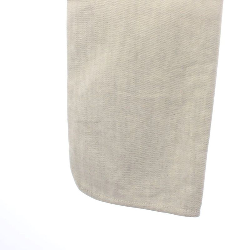 Chanel Denim Pants Jeans CC Logo 36 Light Gray White Slim YM