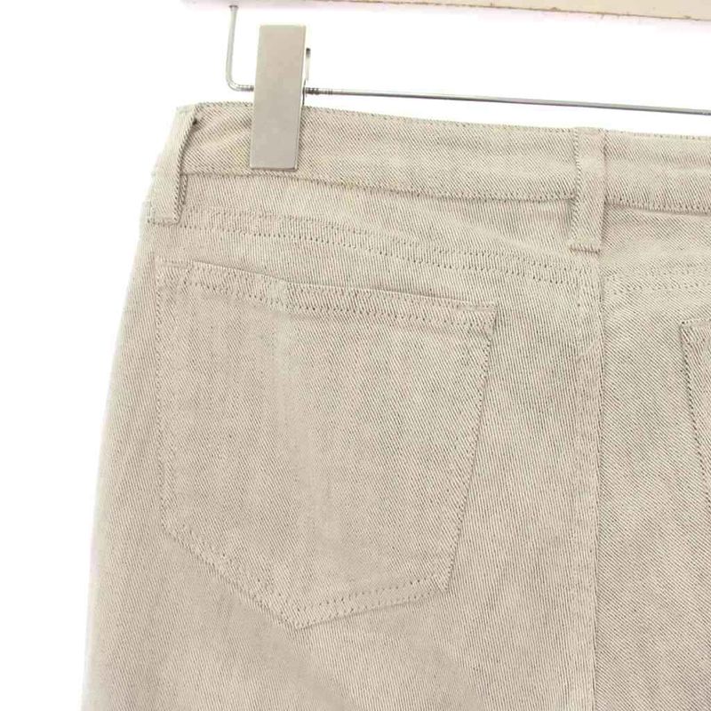 Chanel Denim Pants Jeans CC Logo 36 Light Gray White Slim YM