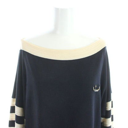 Chanel Boutique Dress Tunic Knee Length Long Sleeve Knit Boat Neck 42 Ivory