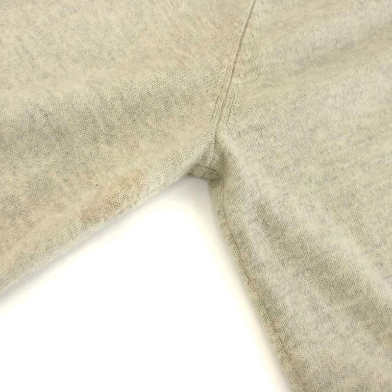 Chanel Knit Dress Knee Length Long Sleeve Cashmere Blend CC Logo 36 Gray YM