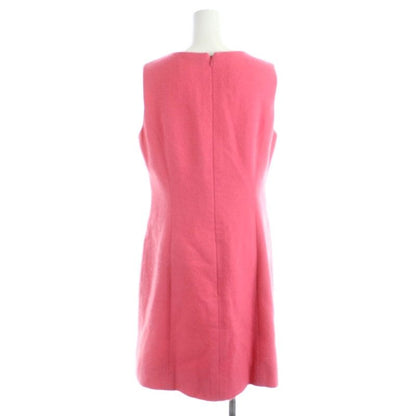 Chanel Vintage Sleeveless Dress Knee Length Tweed CC Logo Button Wool Pink MW