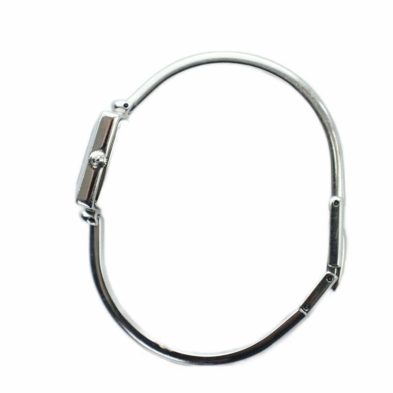 Gucci L Watch Quartz Bangle Black Dial Silver