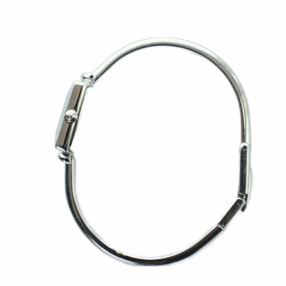 Gucci L Watch Quartz Bangle Black Dial Silver