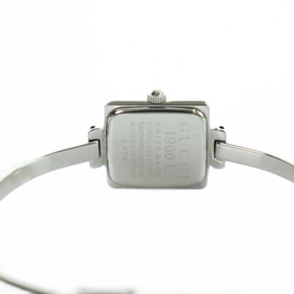 Gucci L Watch Quartz Bangle Black Dial Silver