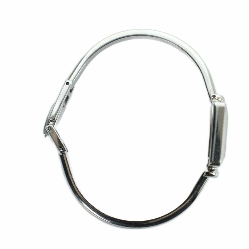 Gucci L Watch Quartz Bangle Black Dial Silver