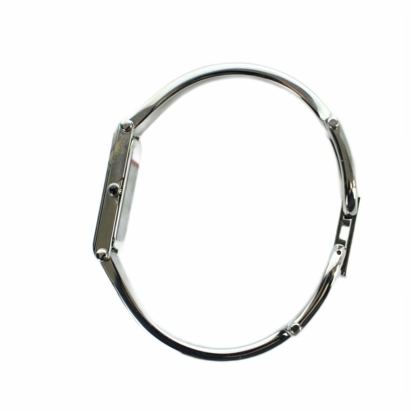 Gucci Watch Bangle Quartz Square Logo Silver