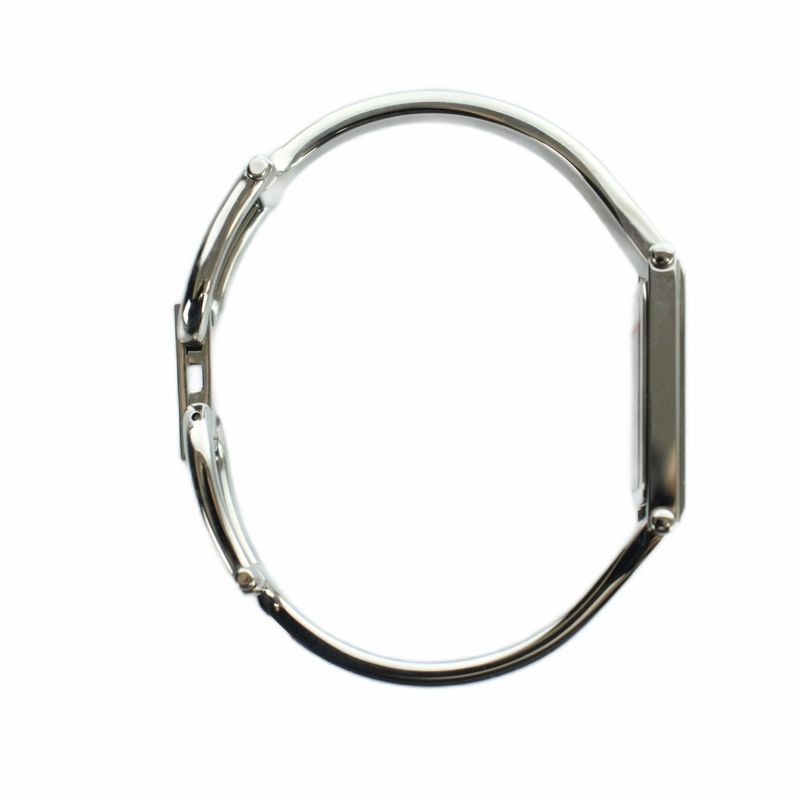 Gucci Watch Bangle Quartz Square Logo Silver