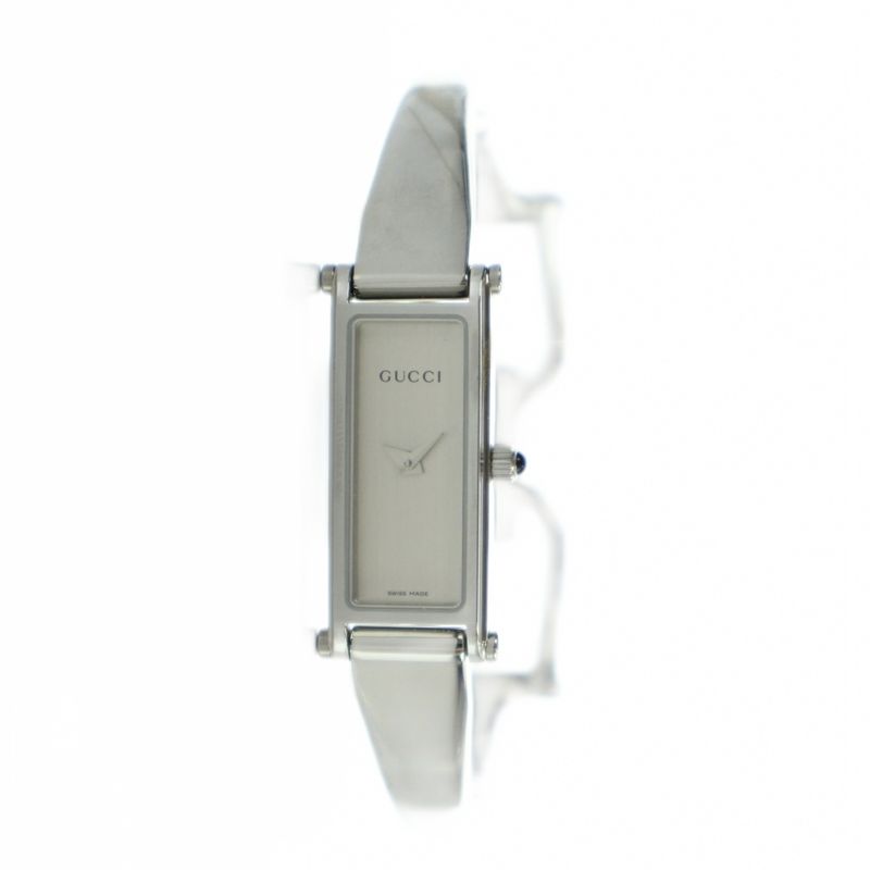 Gucci Watch Bangle Quartz Square Logo Silver