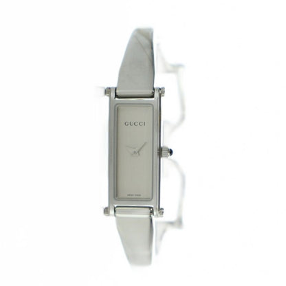 Gucci Watch Bangle Quartz Square Logo Silver