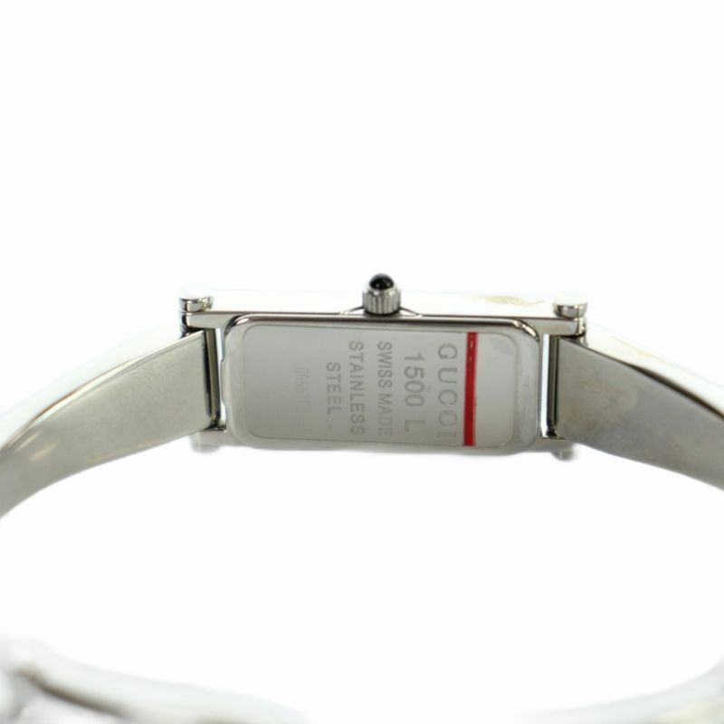 Gucci Watch Bangle Quartz Square Logo Silver