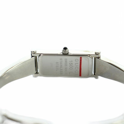 Gucci Watch Bangle Quartz Square Logo Silver