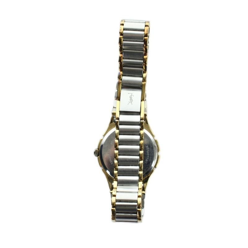 Saint Laurent Yves Watch Quartz Logo Silver Color Gold