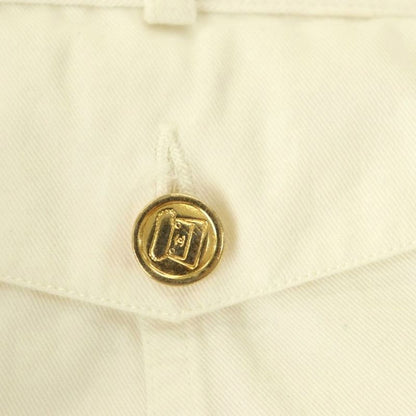 Chanel Tight Skirt Knee Length CC Logo 42 White SS OH Stained