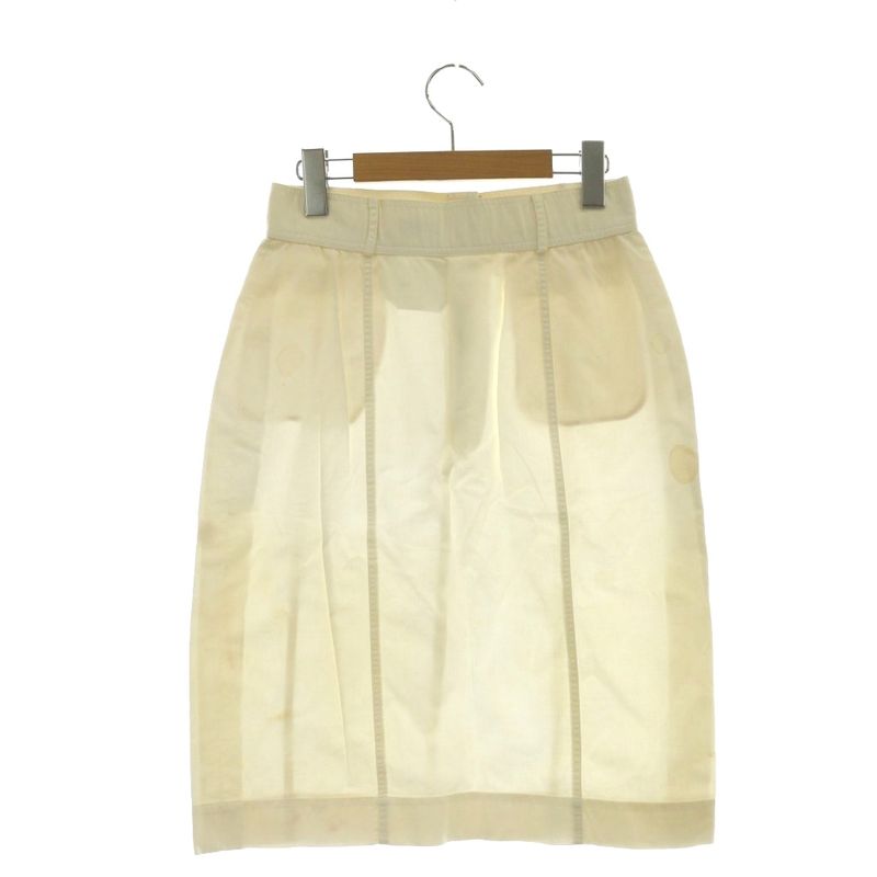 Chanel Tight Skirt Knee Length CC Logo 42 White SS OH Stained