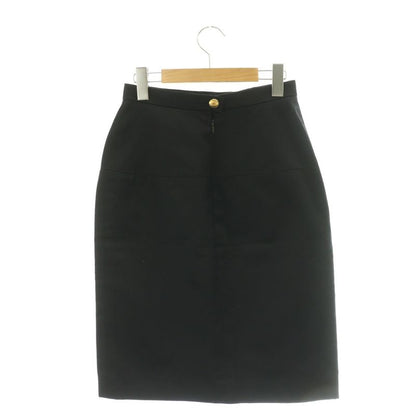 Chanel Tight Skirt Knee Length CC Logo 38 Black SS
