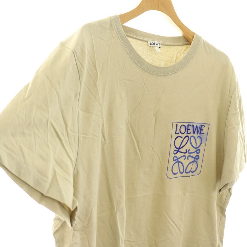 Loewe Anagram Short Sleeve T-Shirt Logo Embroidery XL Gray SS