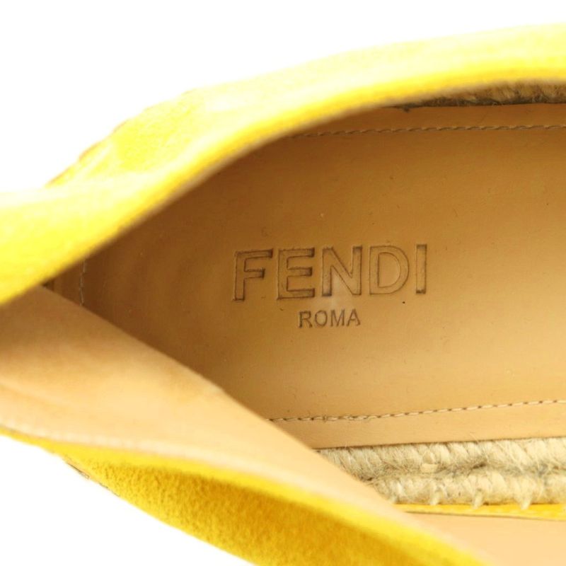 Fendi Sneakers Shoes Espadrilles FF Pattern 7 26.0 cm Yellow