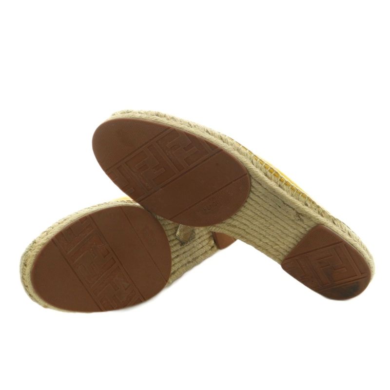 Fendi Sneakers Shoes Espadrilles FF Pattern 7 26.0 cm Yellow