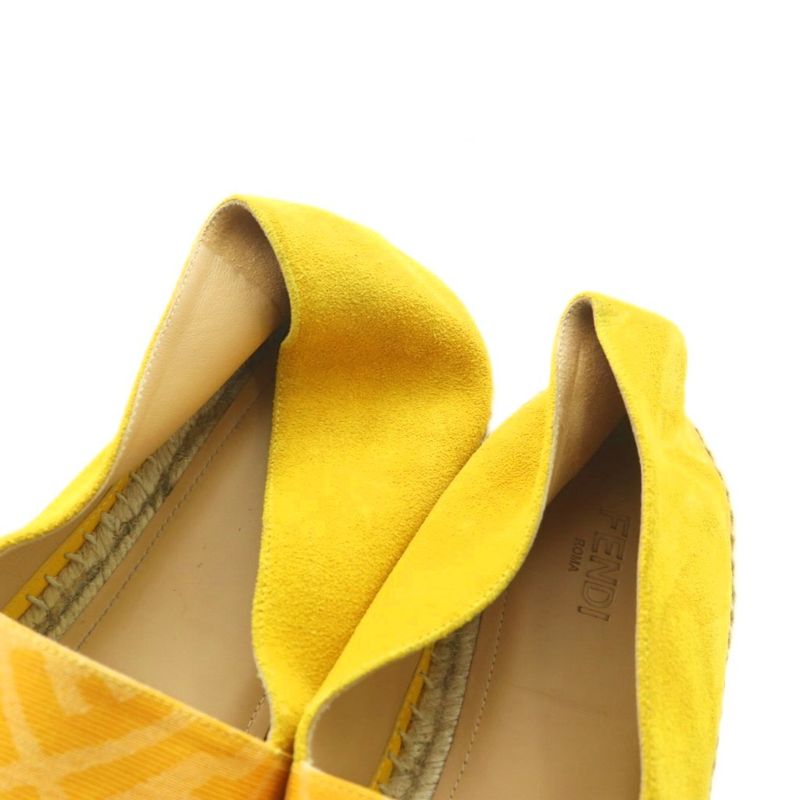 Fendi Sneakers Shoes Espadrilles FF Pattern 7 26.0 cm Yellow