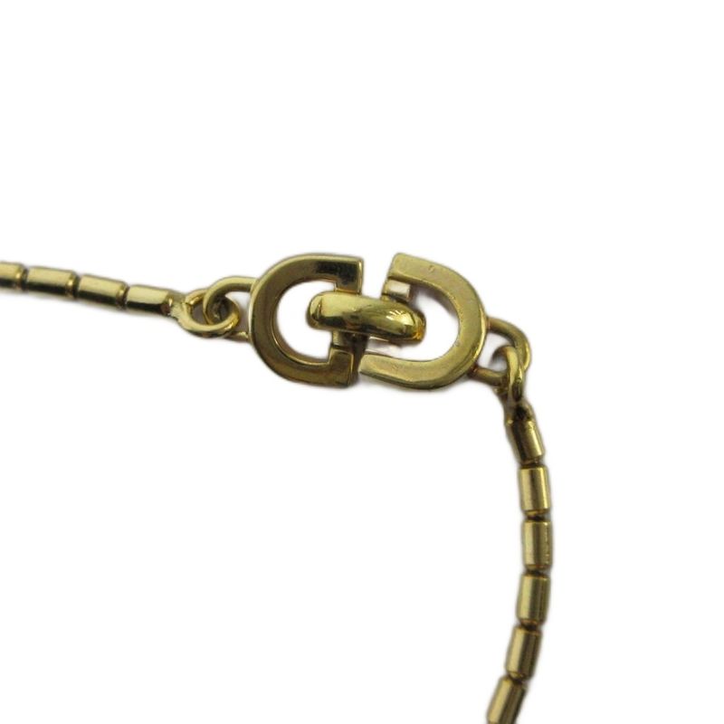 Dior Necklace Line Stone Logo Gold