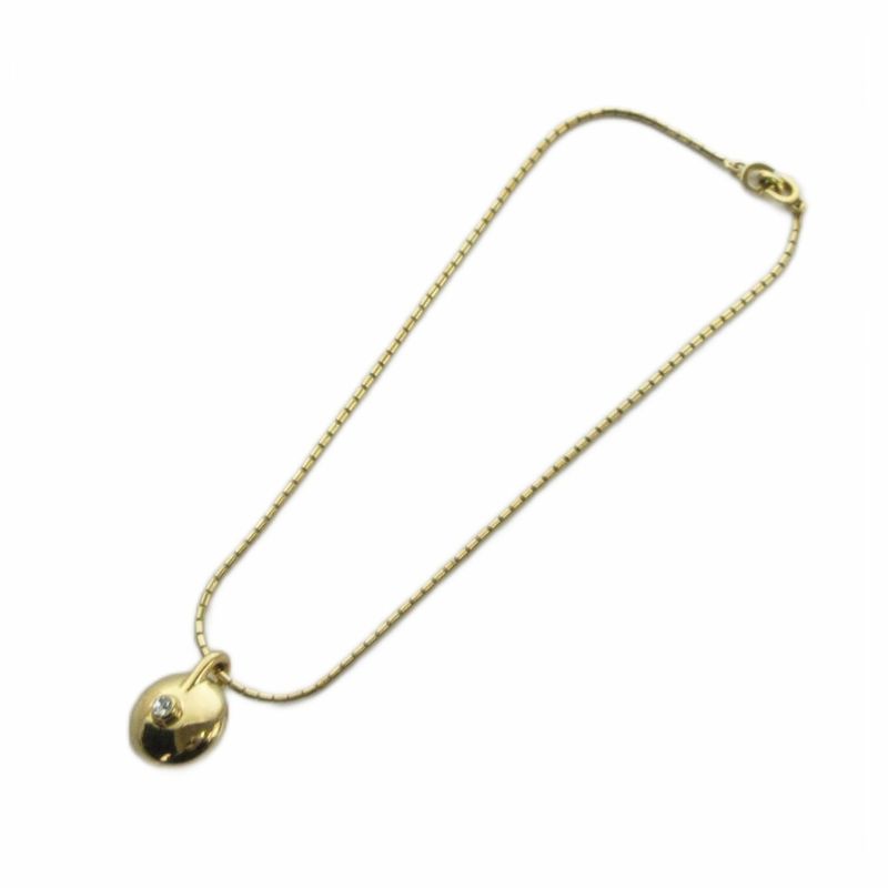 Dior Necklace Line Stone Logo Gold