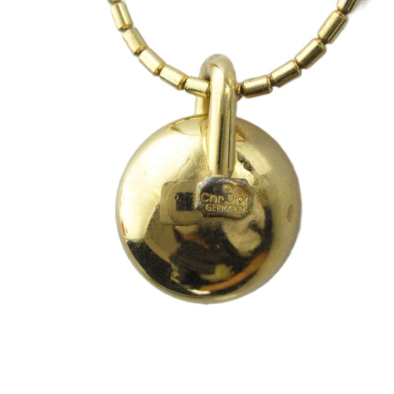 Dior Necklace Line Stone Logo Gold