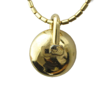 Dior Necklace Line Stone Logo Gold