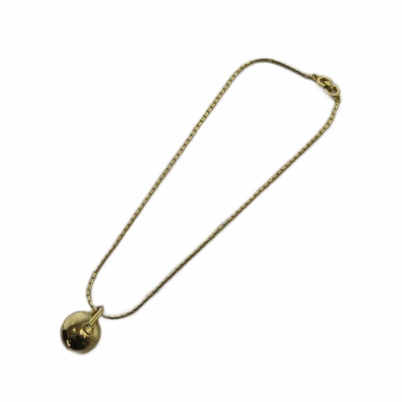 Dior Necklace Line Stone Logo Gold