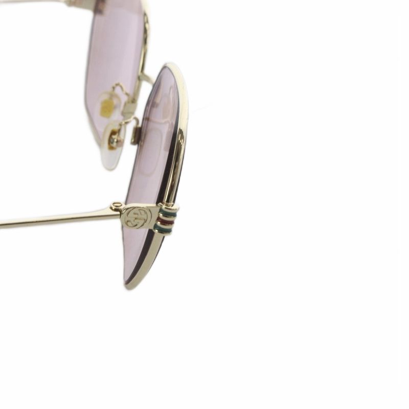 Gucci Sunglasses Full Rim Wellington GG Metal Logo Prescription Purple Gold
