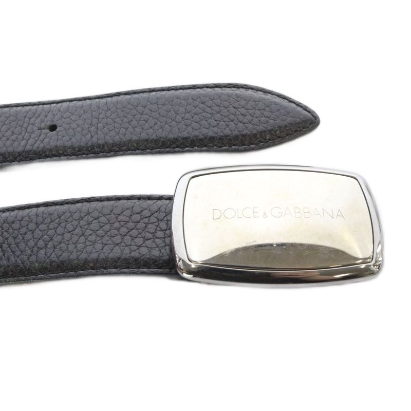 Dolce & Gabbana Belt Leather Logo 80 cm Black
