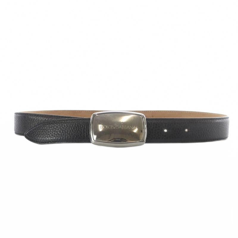 Dolce & Gabbana Belt Leather Logo 80 cm Black